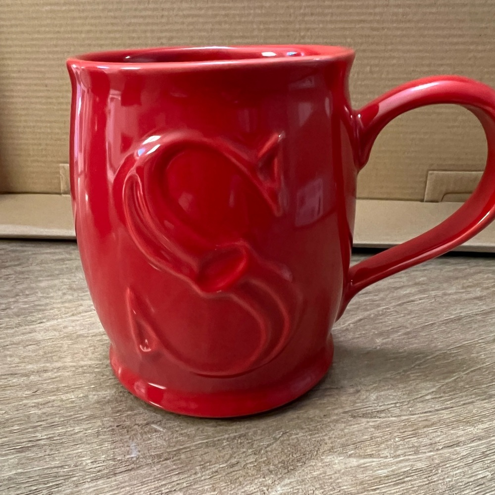 Pottery Barn “S” initial  mug. Very Rare Red color from the early 2000’s